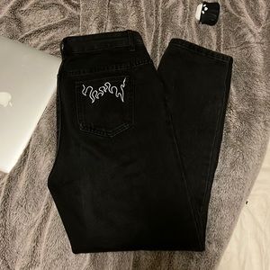 BOGO 50% (most expensive) FLAME EMBROIDERED MOM JEANS